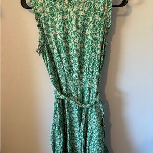 Roller Rabbit Green and White Ruffled Tiered Sundress